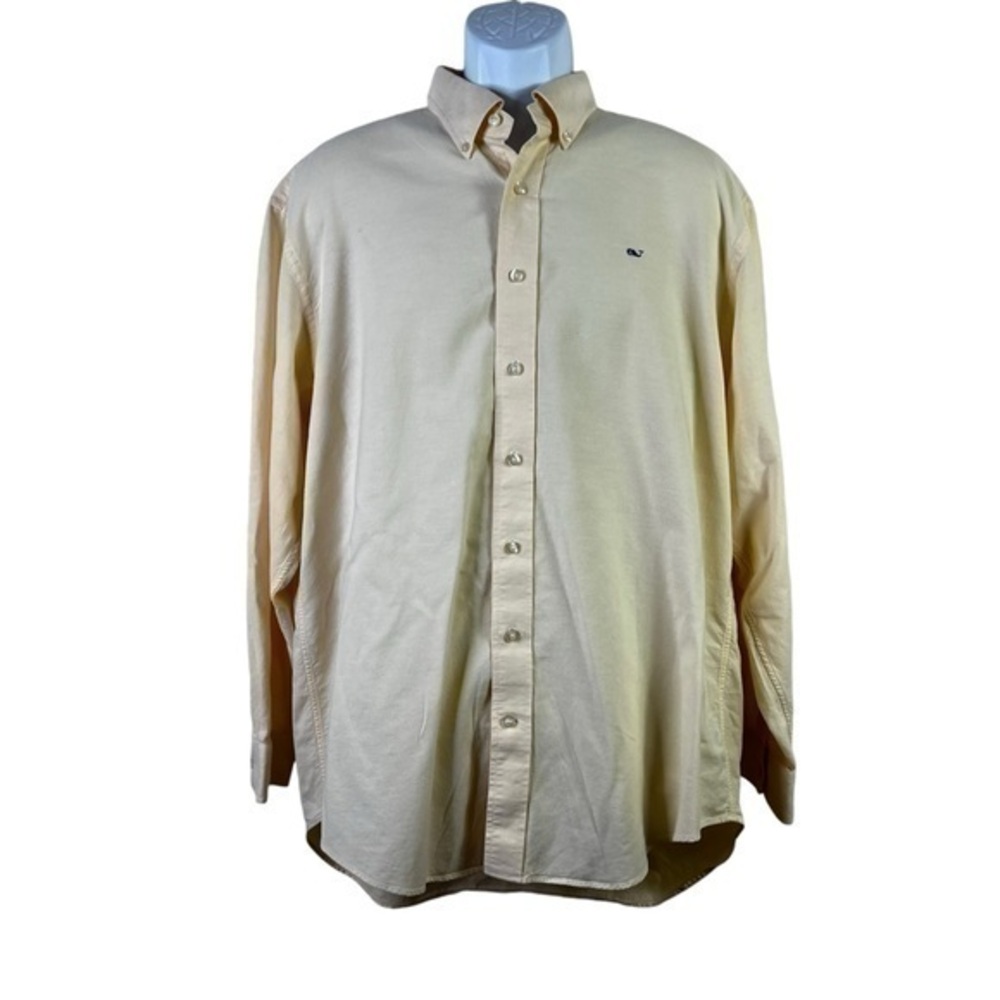 Vineyard Vines Men’s Casual Shirt Cream Button Down Size L